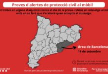 Simulacro de alerta en el móvil en Esplugues el jueves 14 de septiembre a las 13 horas